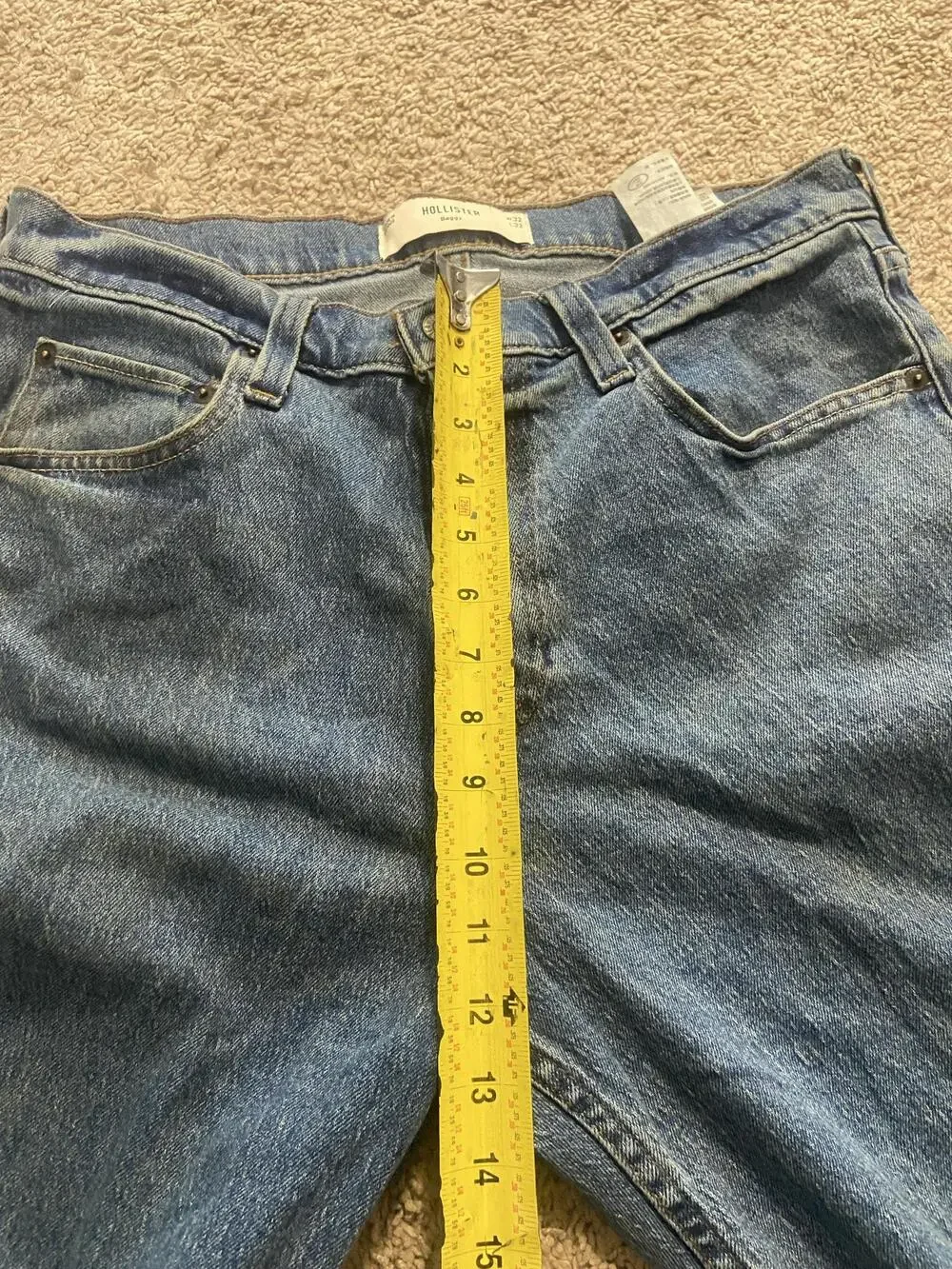 Hollister Baggy Jeans Mens 32x32 Blue Med Wash Relaxed Straight Denim Pockets